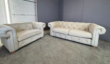 Beige Chesterfield 3 seater &