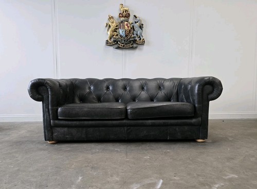 Superb black leather - 3, seater