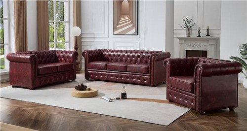 Chesterfield red faux - red,