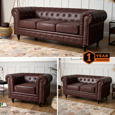 Chesterfield Sofa Suite Brown