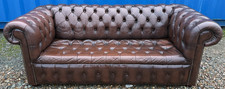Brown Fully Buttoned 3-seater