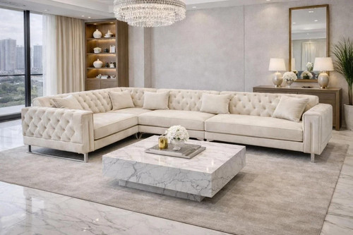 Velvet chesterfield sofa - sofa,
