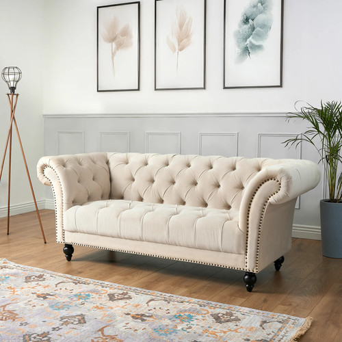 Velvet chesterfield sofa suite - velvet,